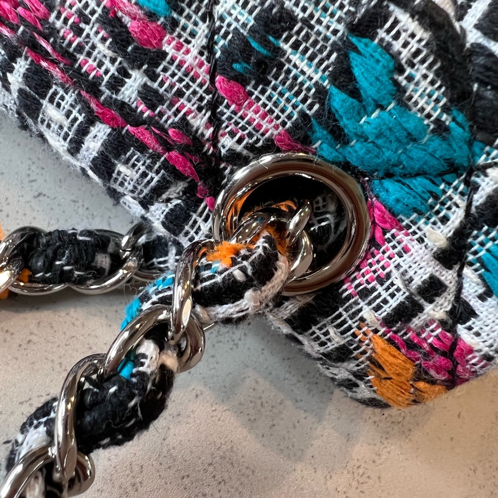 15P Chanel Fantasy Tweed Easy Flap Multicolor SHW SN 20891973 - Picture 7 of 17
